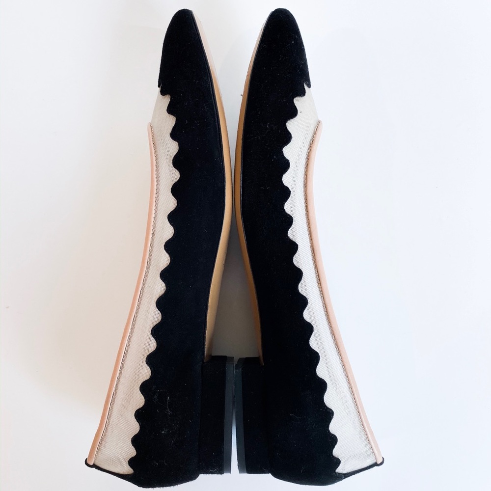 Authentic CHLOE Black & Blush Mesh Flats / S 38.5 - Picture 5 of 8